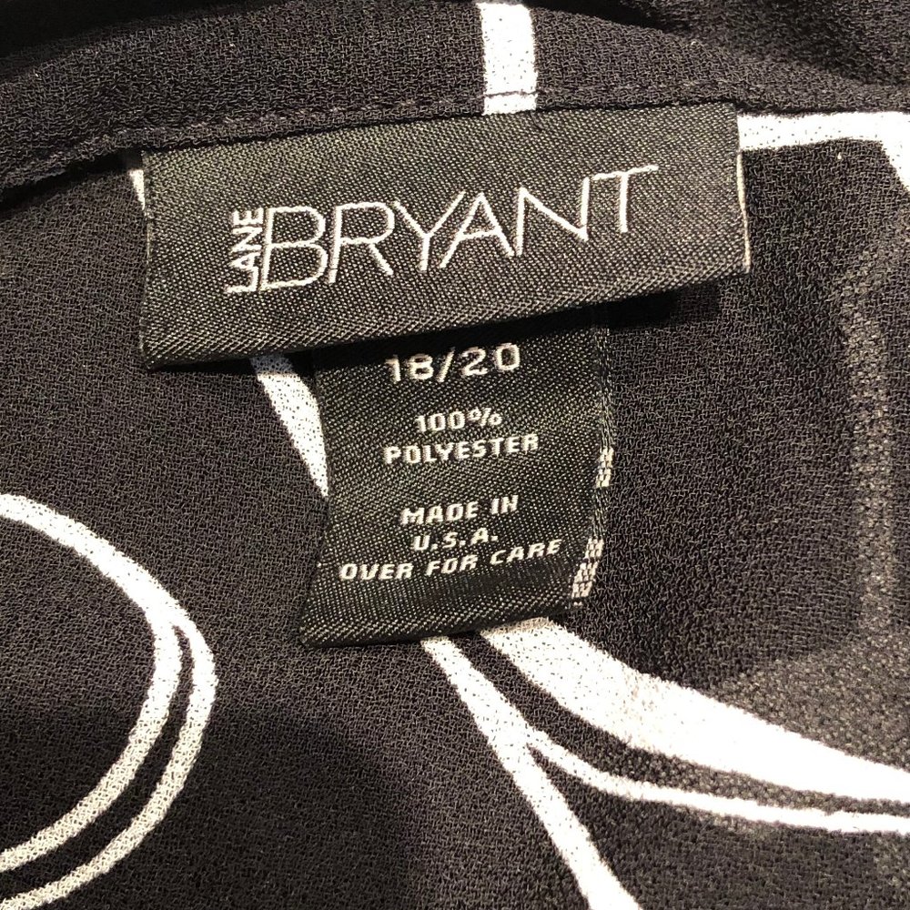 Lane Bryant Black & White Sheer Top Size 18/20 - Picture 9 of 9